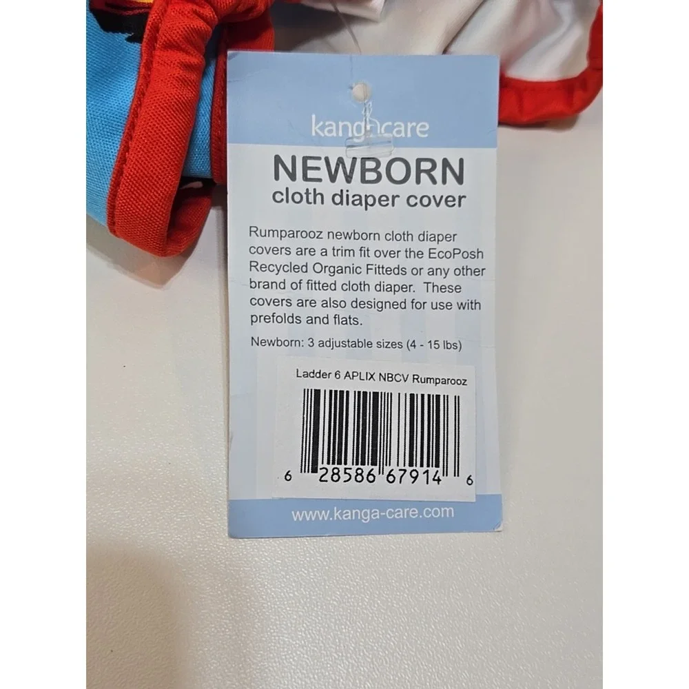 Kangacare Cloth Diaper Covers: Newborn (Quantity 2) Firetruck Red Blue NEW